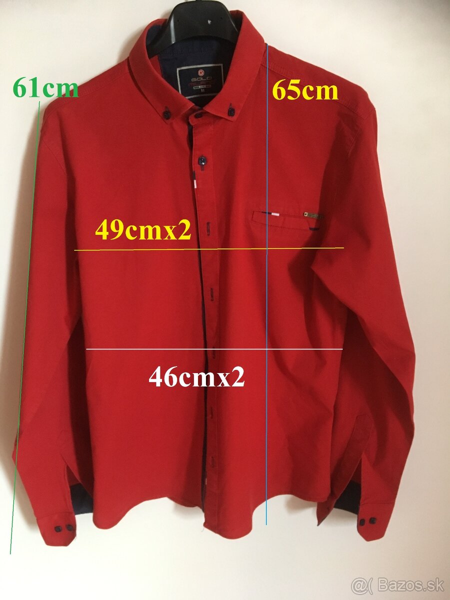 červené slim košele veľ. M - - 8
