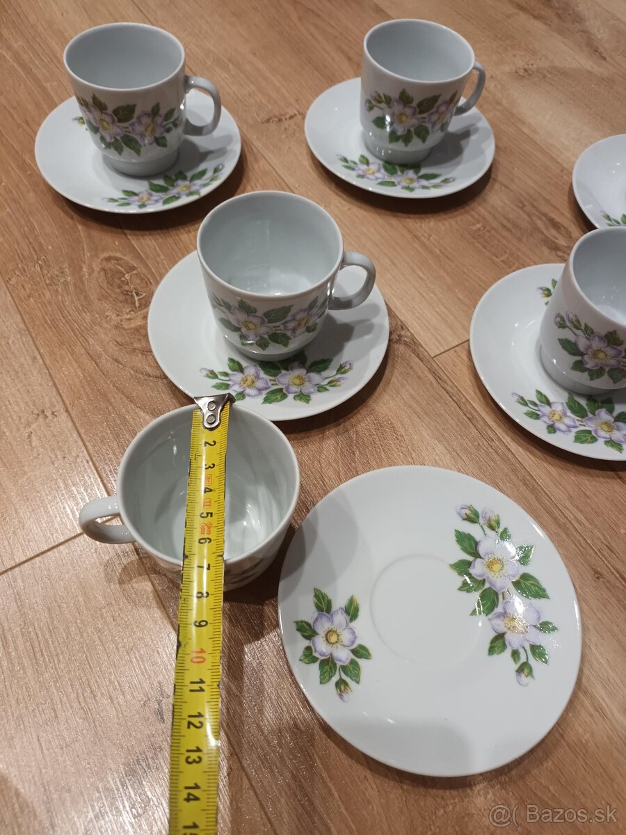 Porcelánová kávová sada - šálky + podšálky - 8