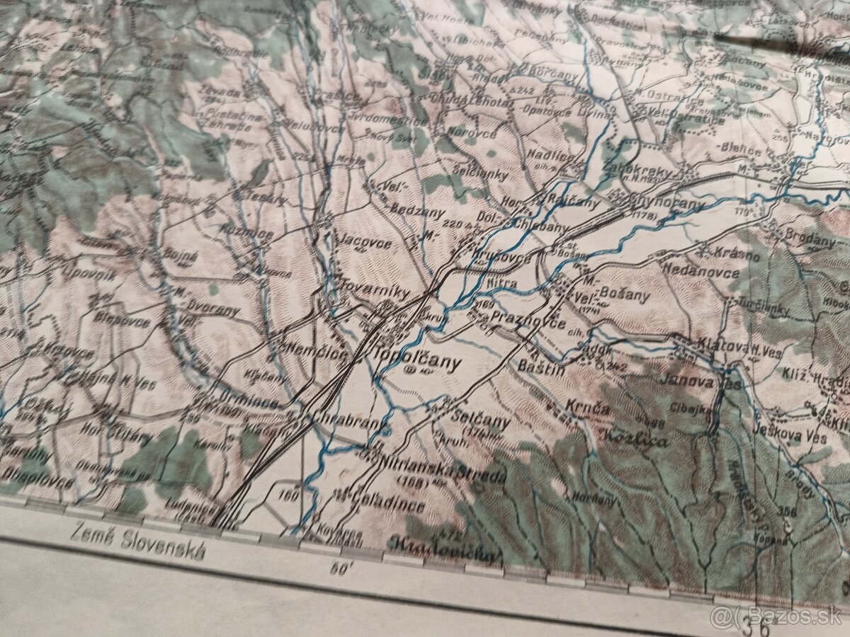 stará vojenská mapa Žilina, Trenčín,Topoľčany 1935 - 8