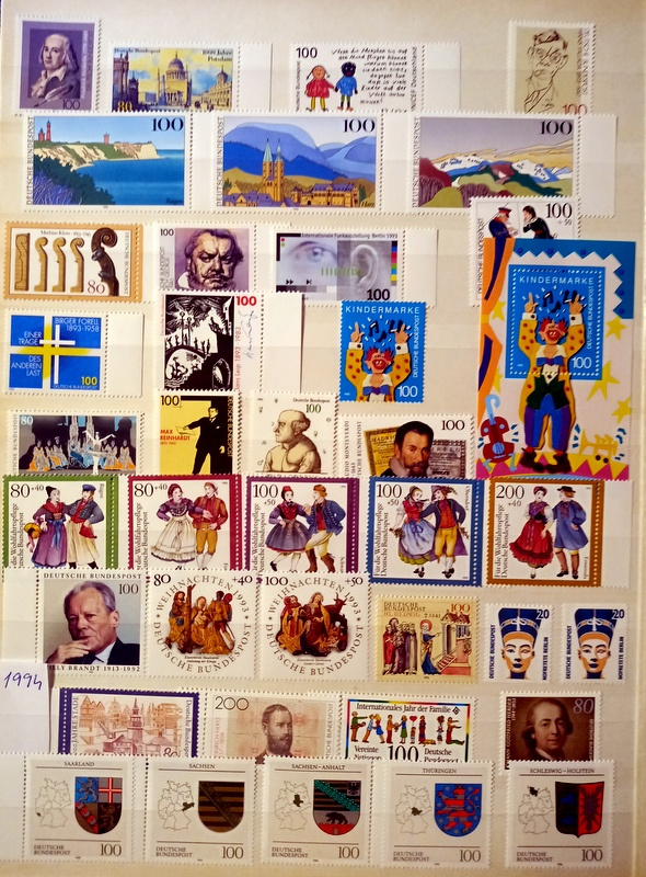 Predám poštové známky DEUTSCHLAND čisté roky 1990 - 2000 - 8