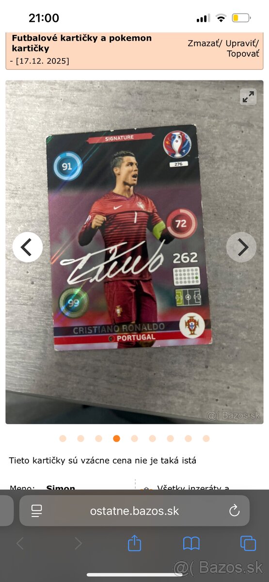 Vzácne futbalové karty - 8