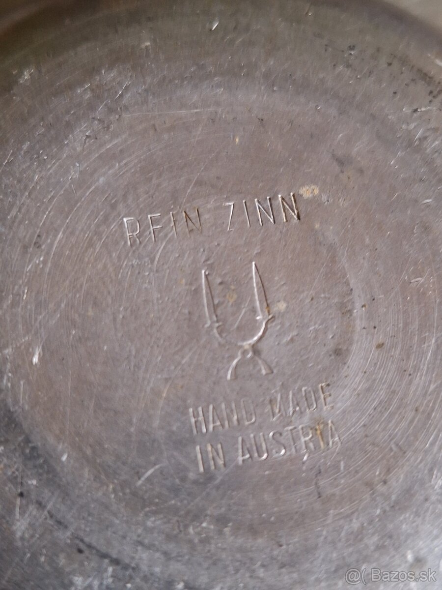 Starý cínový riad značený - 8