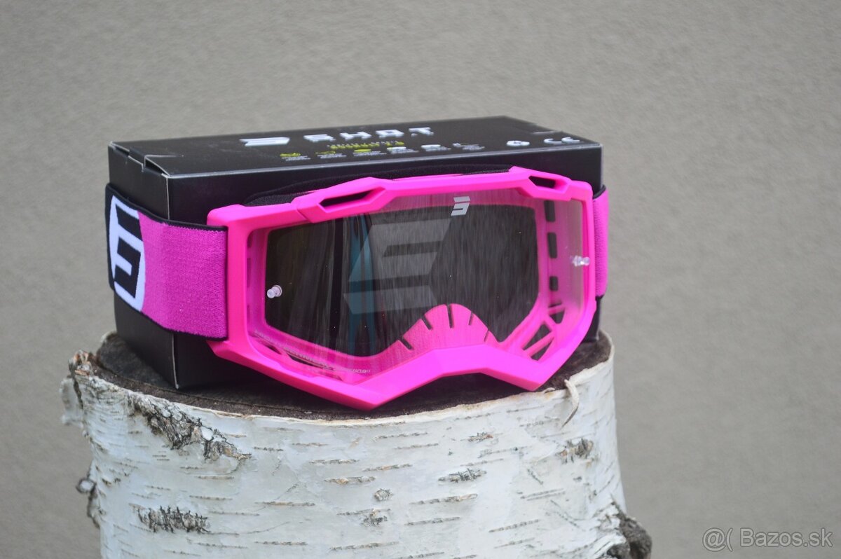 shot enduro lako. ružová helma okuliare - 8