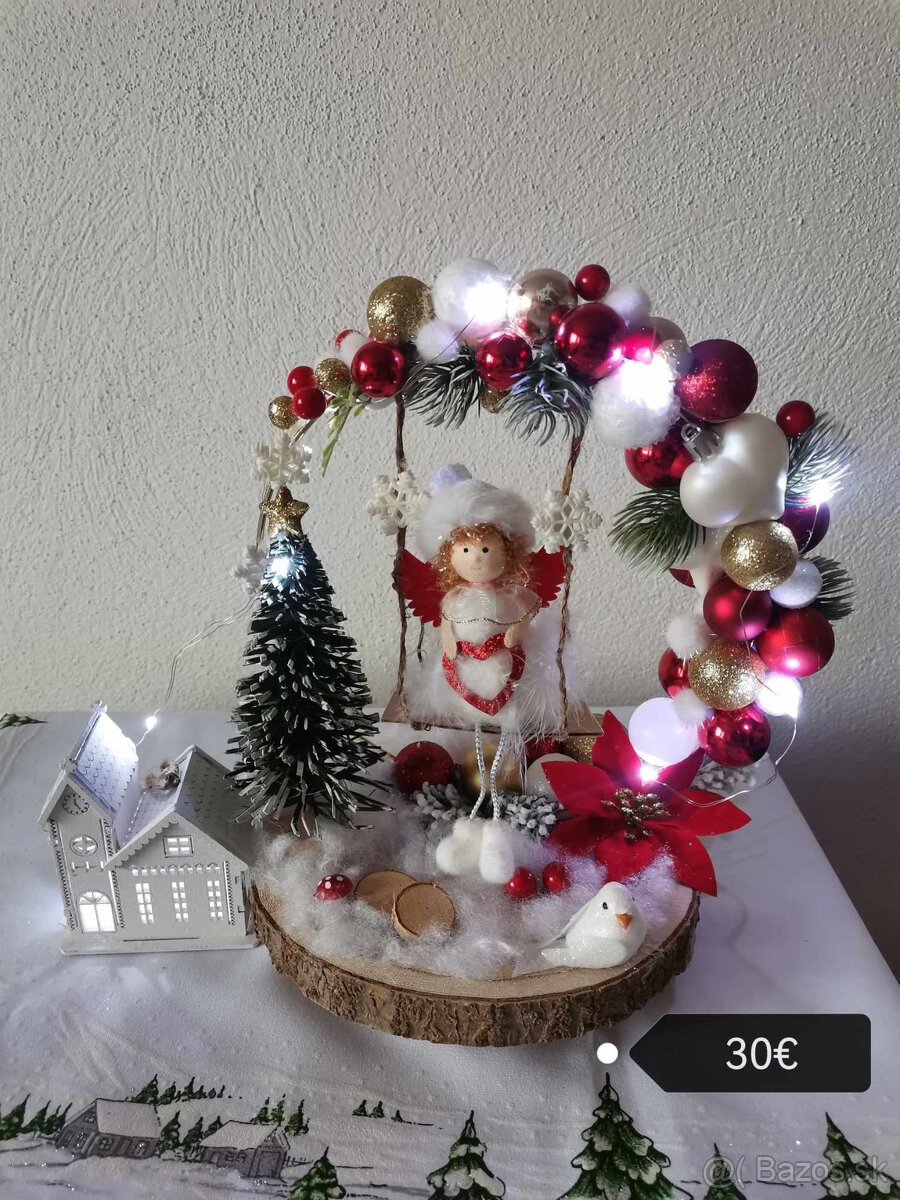 Vianočné dekorácie na stôl s 1 sviečkou - 8