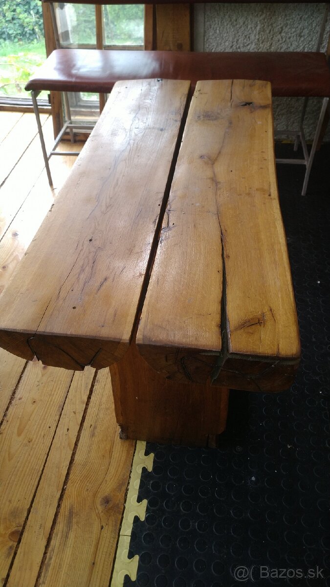 Masívny dubový stolík ťažký a vyschnutý cez 30 ročný - 8
