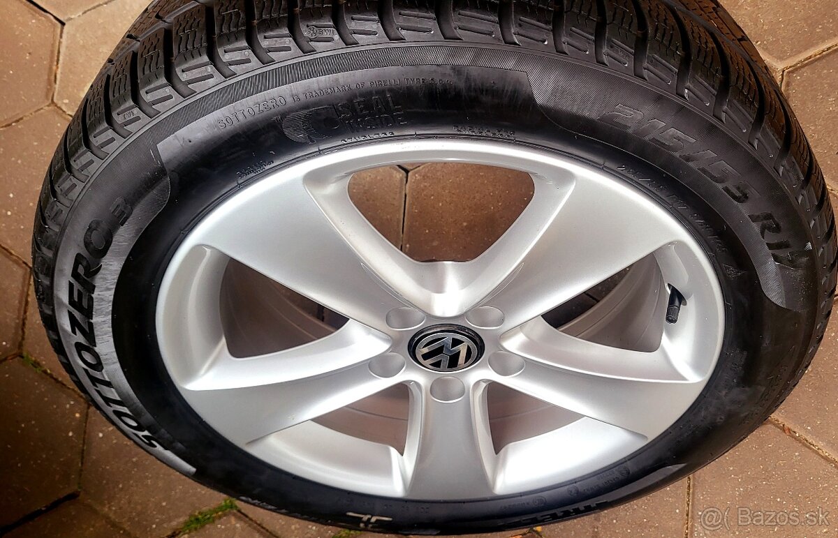 alu R17 5x112 orig. VW + zimné pneu 215/55, Passat + Superb - 8