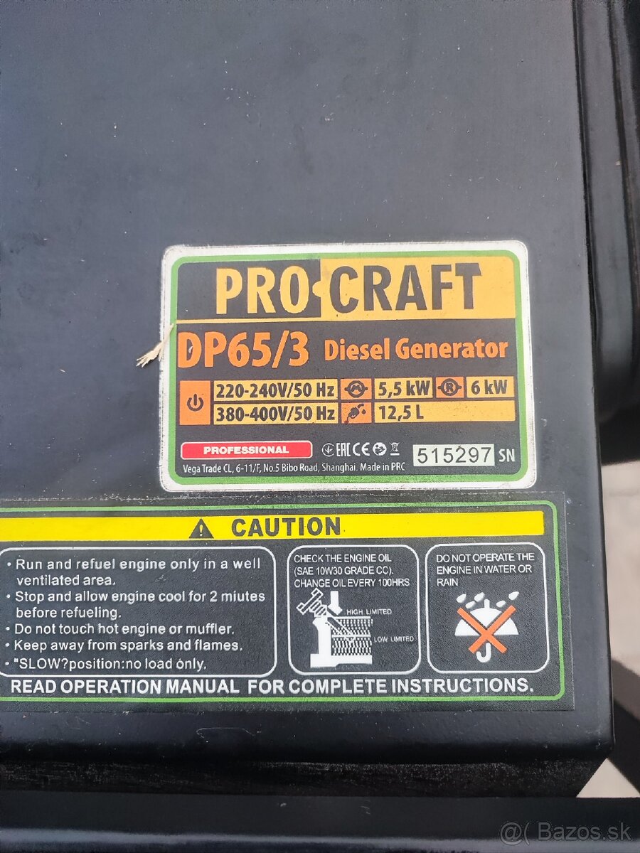 Elektrocentrála Pro Craft 6 kw - 8