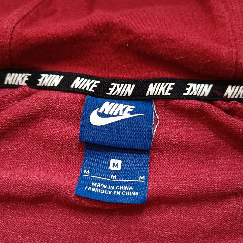NIKE bordová mikina na zips s kapucňou M - 8