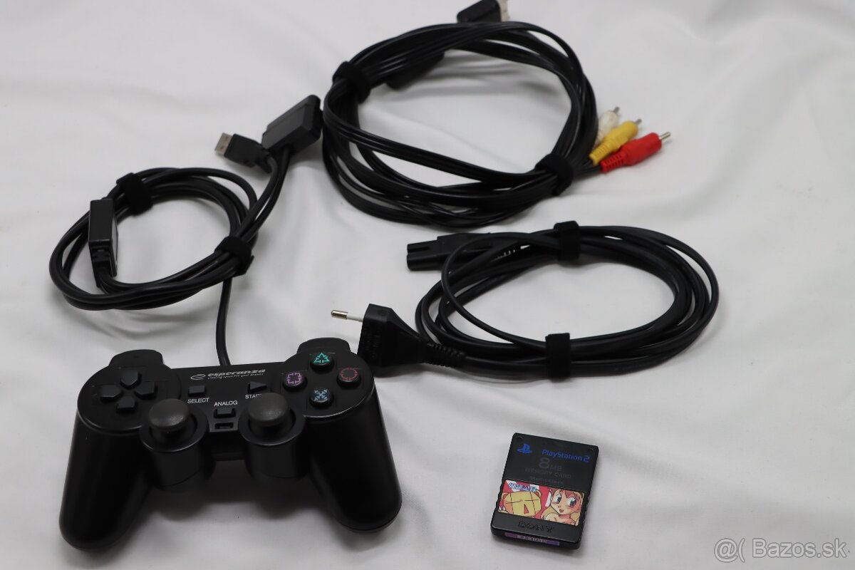 PS2 FAT SCPH-50004 + FMCB 1.8 karta + káble - 8
