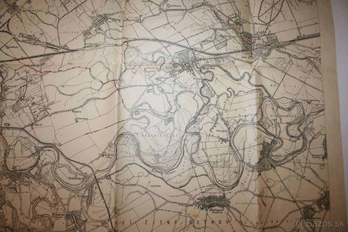 Takmer 100 ročná mapa Bratislavy s okolím - 8