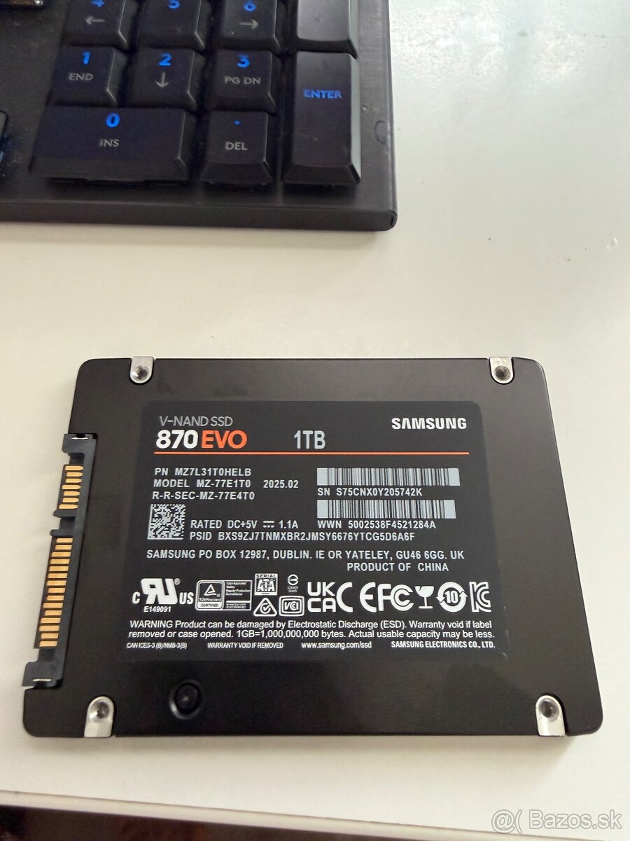 Samsung SSD 870EVO 1TB 2,5” - 8