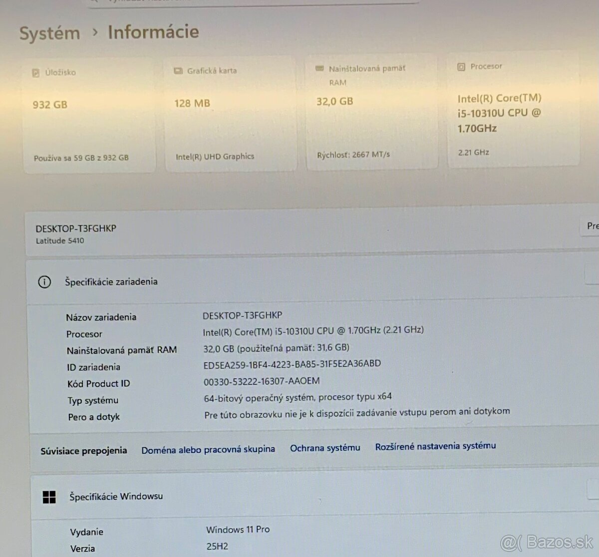 Dell latitude 5410 i5 32RAM 1TB SSD - 8