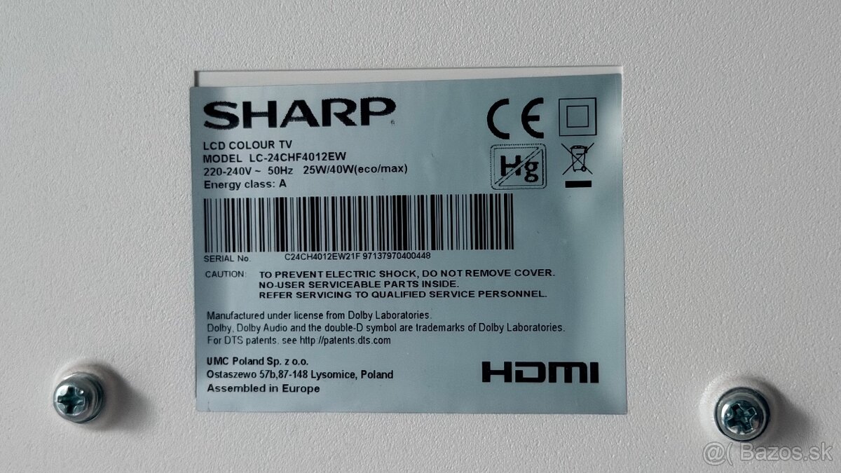SHARP LED televízor 60cm uhlopriečka - BIELY - 8