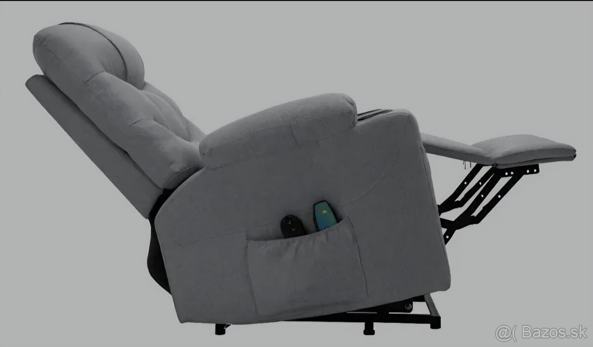 Masážne polohovacie kres vetlosivá, HUDSON - 8