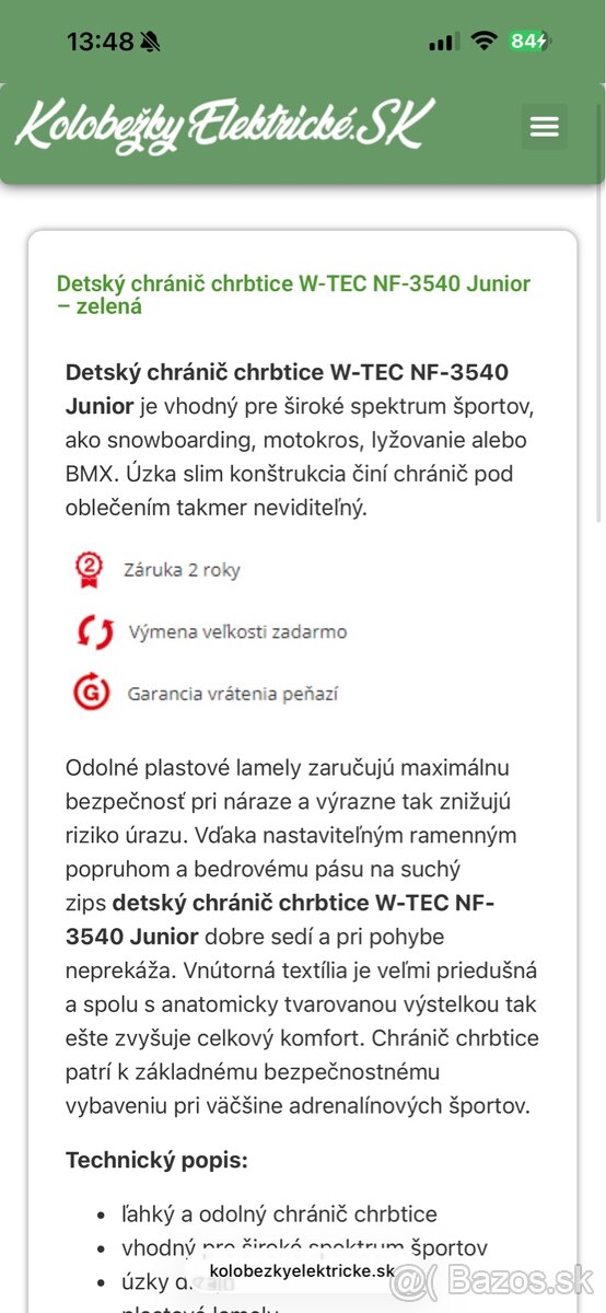 chránič chrbtice w-tec - 8