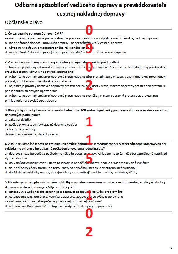 Medzinárodná a osobná doprava príprava na skúšky - 8