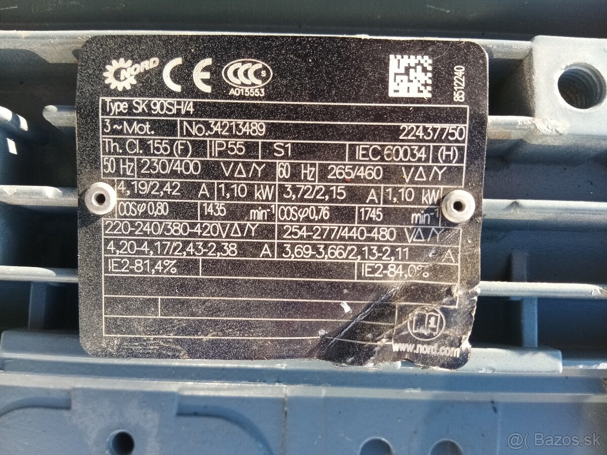 Priama prevodovka s elektromotorom 1,1kW - 8