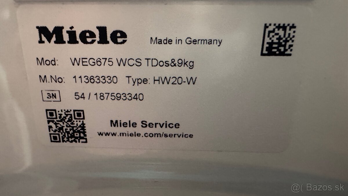 Práčka MIELE W1 Excellence TwinDos 9KG - 8