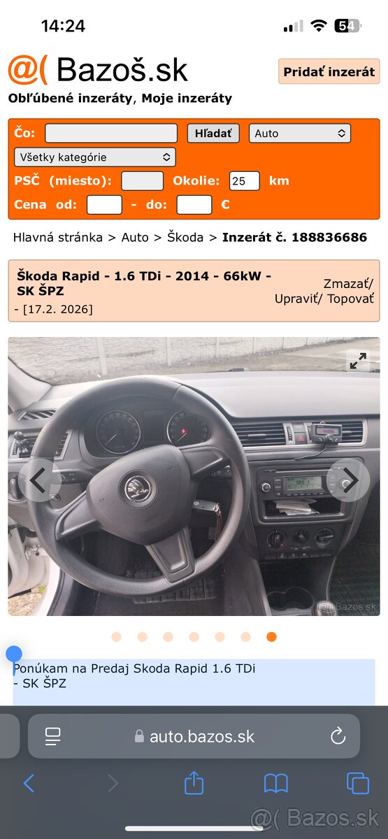 Škoda Rapid - 1.6TDi - 2014 - 66kw - 8