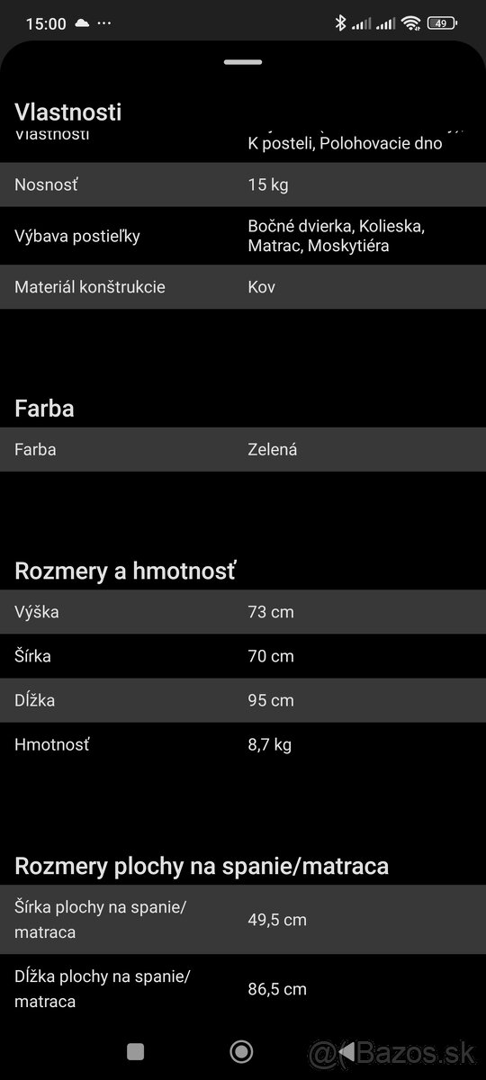 Detská cestovná postieľka - 8