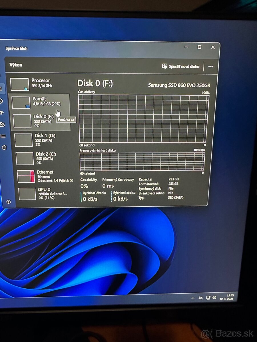 Predám herný pc Ryzen 5, RTX, 16GB Ram, SSD - 8