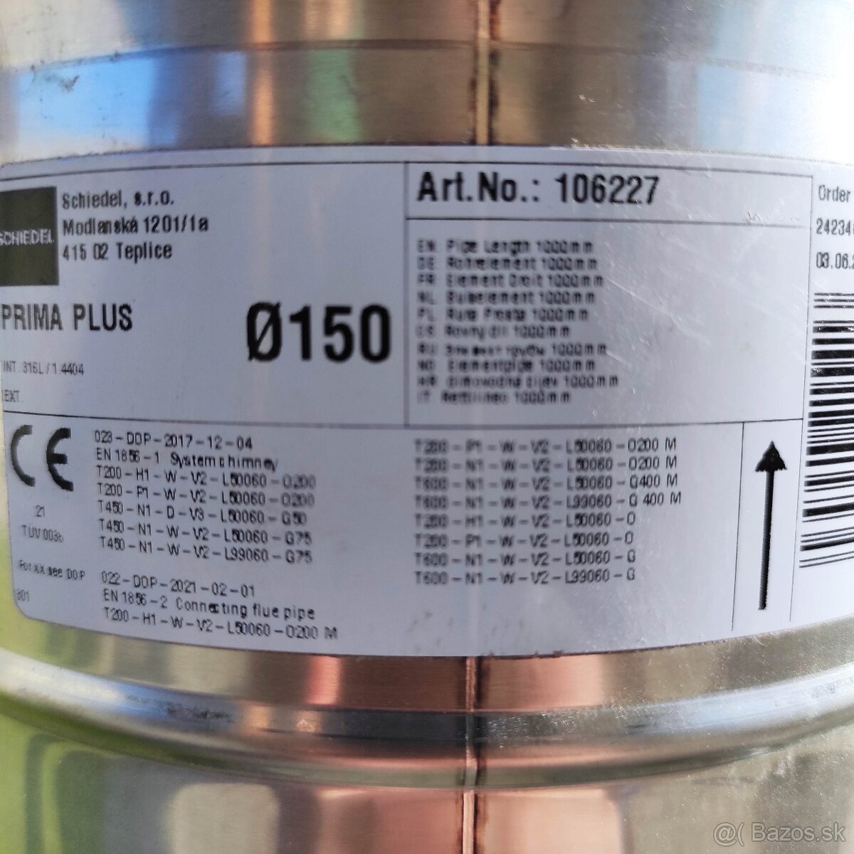 Pripojovacia sada z krbu ku kominu Schiedel Prima plus 150 - 8