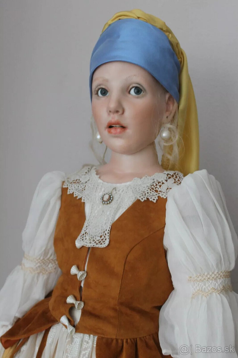 PORCELÁNOVÁ BÁBIKA od HILDEGARD GÜNZEL Dievča s perlovou náu - 8
