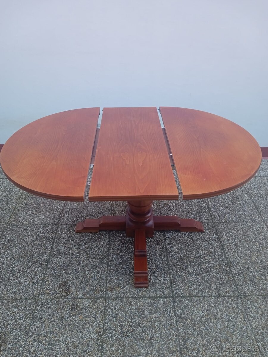 Rustikální jídelní set, rozkládací stůl, 6 židlí, masív - 8