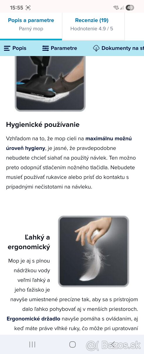 Parný mop Rowenta STEAM POWER RY6555WH - 8