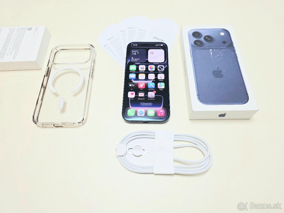 APPLE IPHONE 17 PRO 256GB DEEP BLUE,TOP STAV ,BATERKA 100% - 8