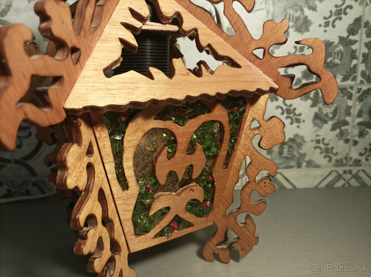 Retro drevená lucerna - 8