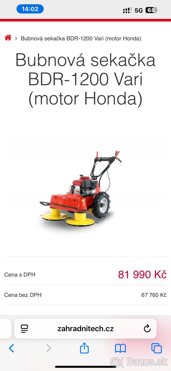DVOUBUBNOVÁ sekačka VARI BDR 1200 zánovní stav - 8