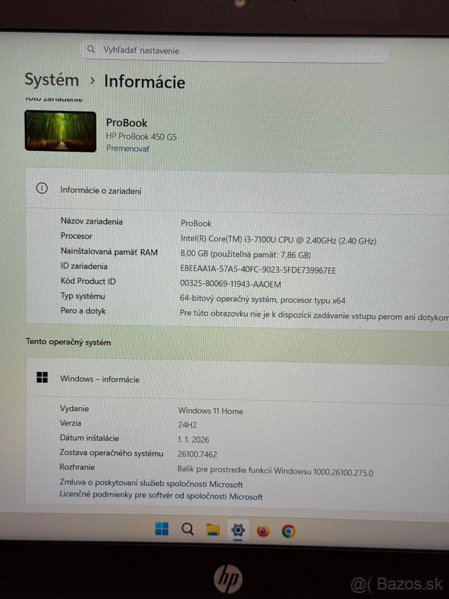 Kancelársky notebook HP ProBook 450 G5 - 8