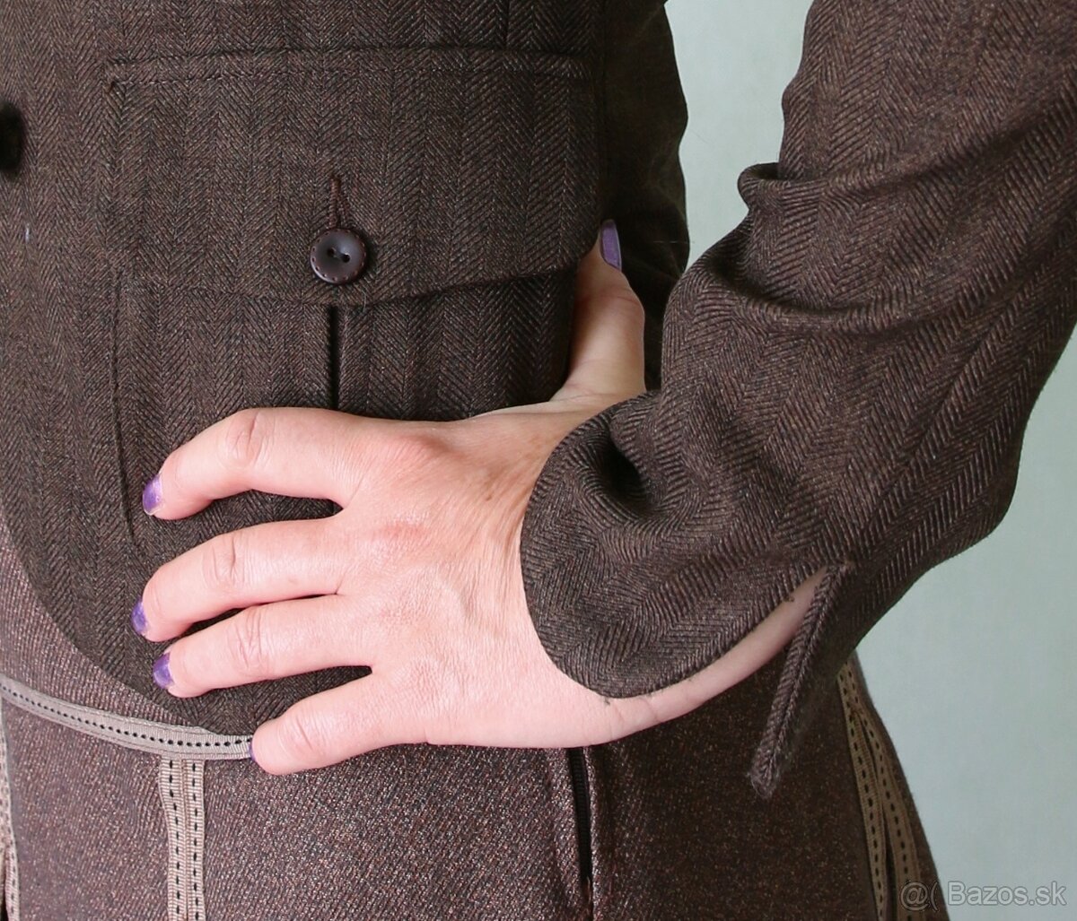 Hnedé sako s nakladanými vreckami Orsay veľ.32 - 8