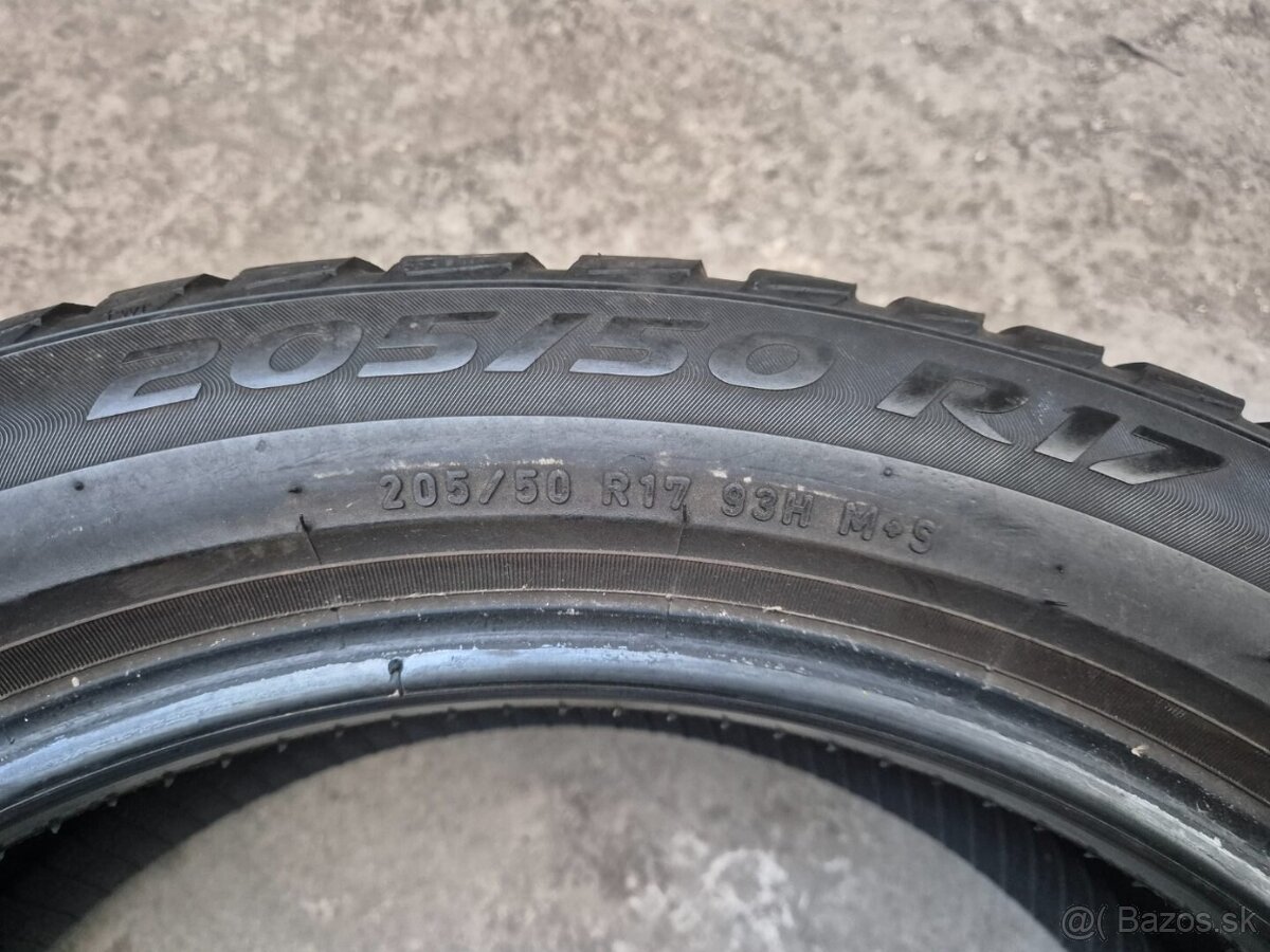 205/50 r17 zimné 4 ks PIRELLI dezén 5,1 - 4,6 mm DOT2021 - 8