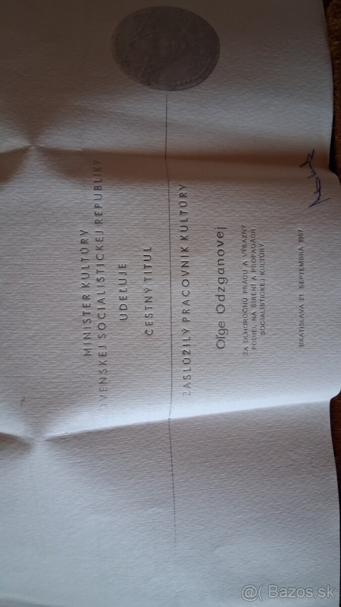 PLAKETA Zaslúžilý pracovník kultúry - 8