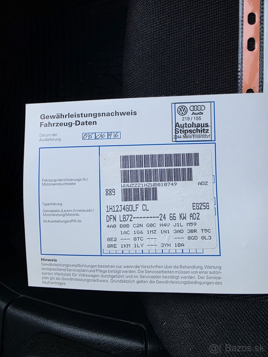 GOLF MK3 1,8 - 66 kw - 8