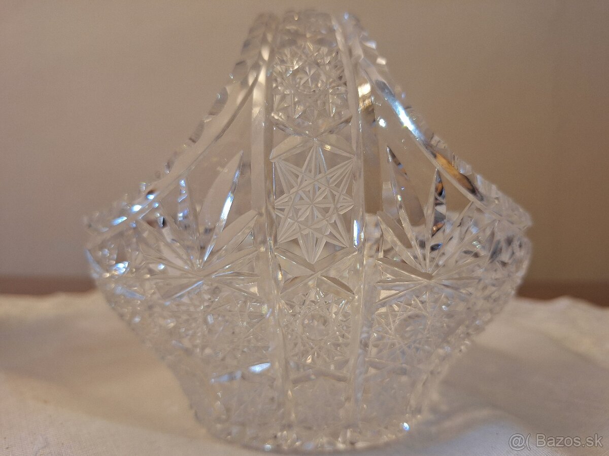 2 sklenene krištáľove košíky - 8