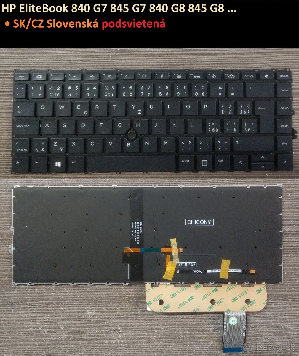 Klavesnice HP 2560p// HP 840 G3 G4// 830 G5 730// 840 G7 G8 - 8