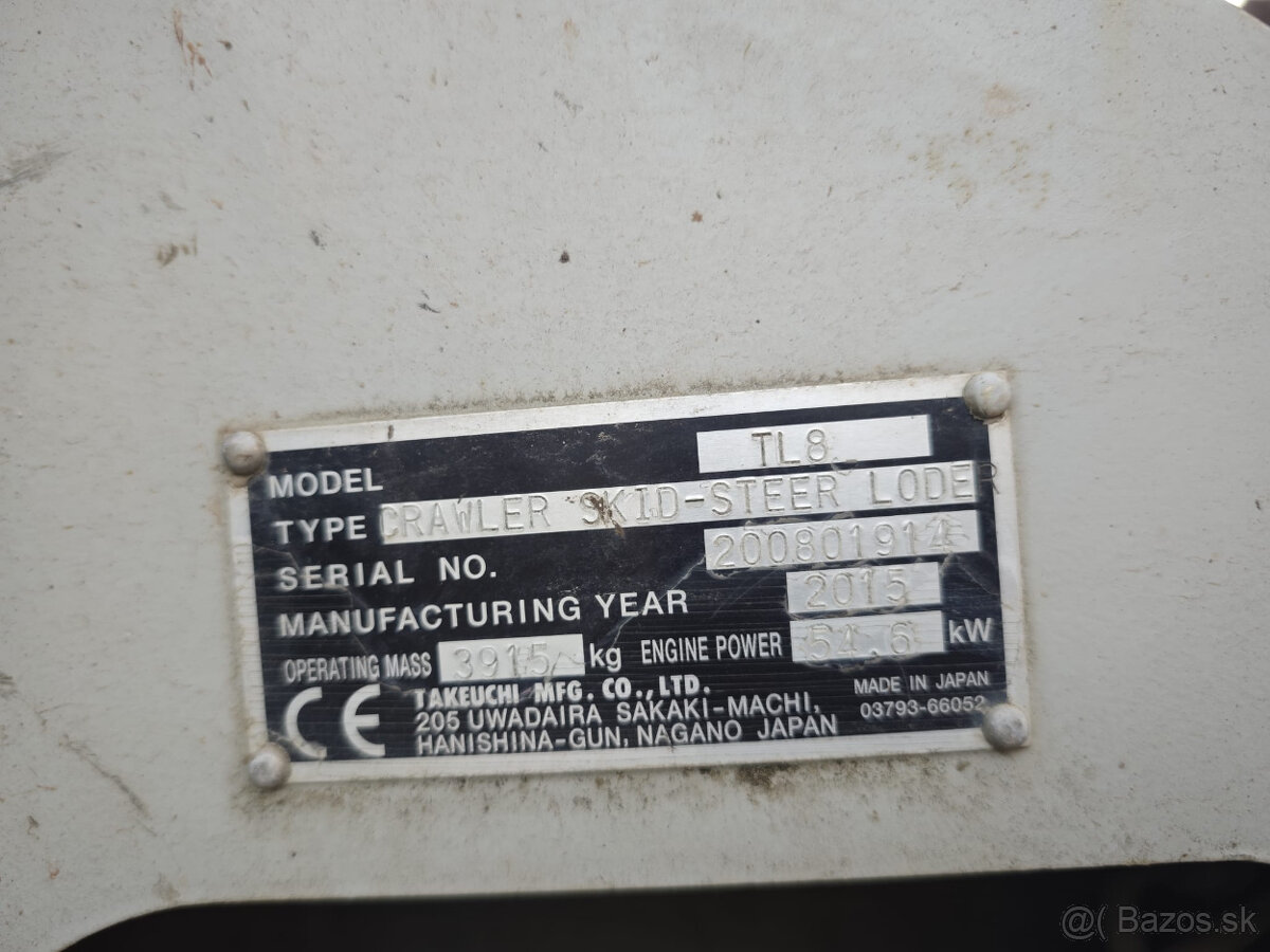 Pásový nakladač Takeuchi TL8 Bobcat T650 Caterpillar - 8