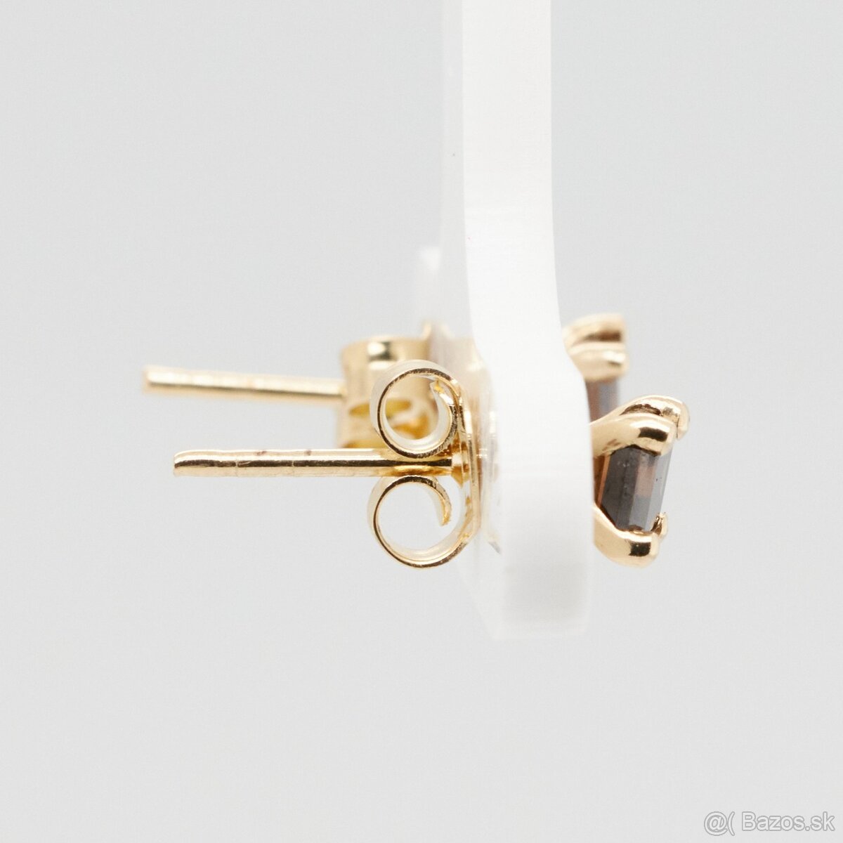 Zlaté napichovacie náušnice s FANCY diamantmi - 8