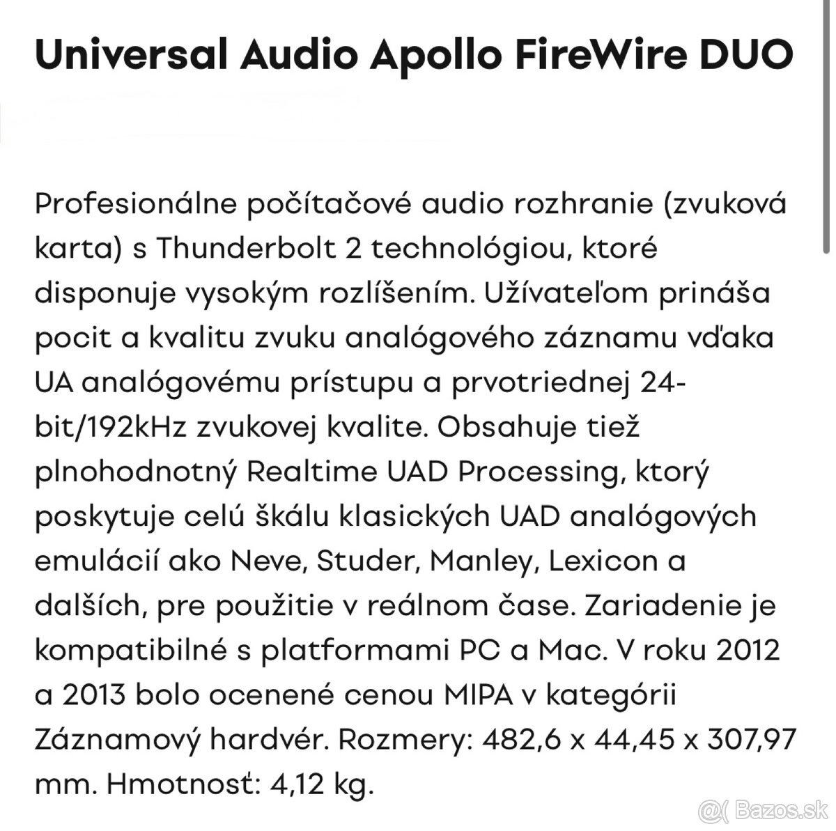 Universal audio apollo FireWire DUO (thunderbolt 3) - 8