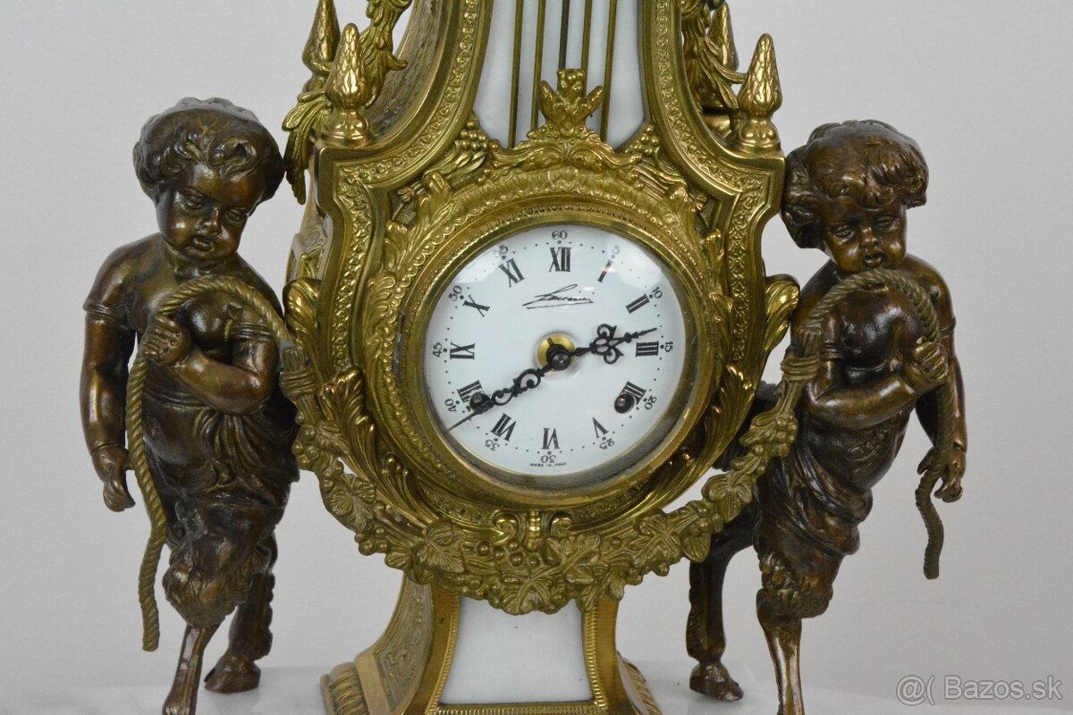 Starožitné krbové hodiny FHS s kentaury+svícny XXL - 8