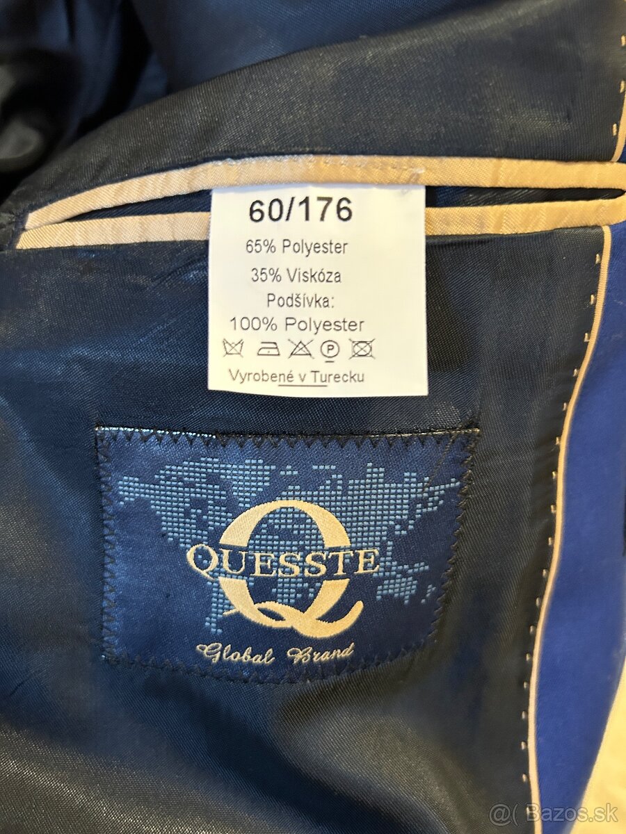 Pánsky exkluzívny parížsky modrý smoking (Oblek) - 8