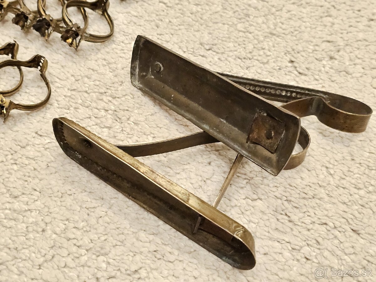 Mosadzná garníž so štipcami - 8
