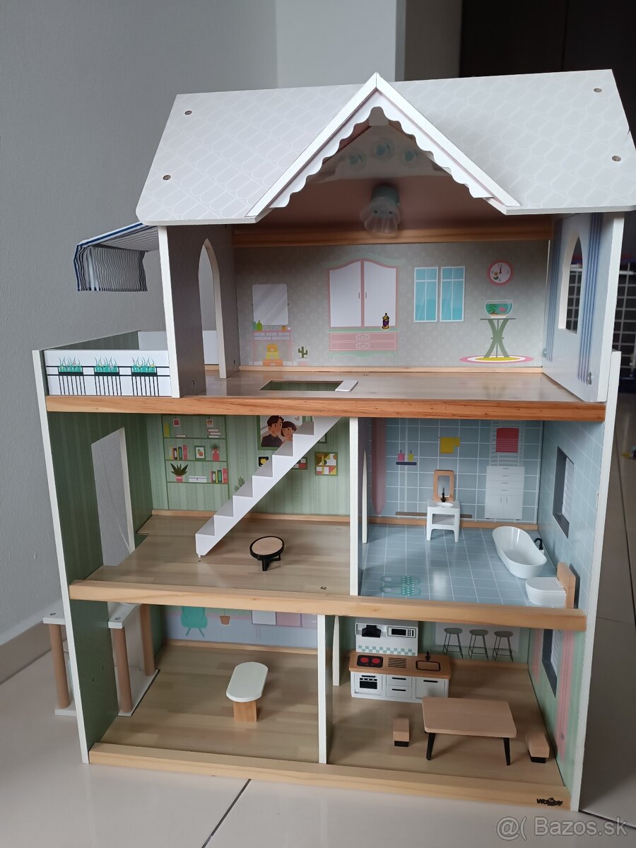 Detský drevený domček 80 výška x 70 cm sirka - 8