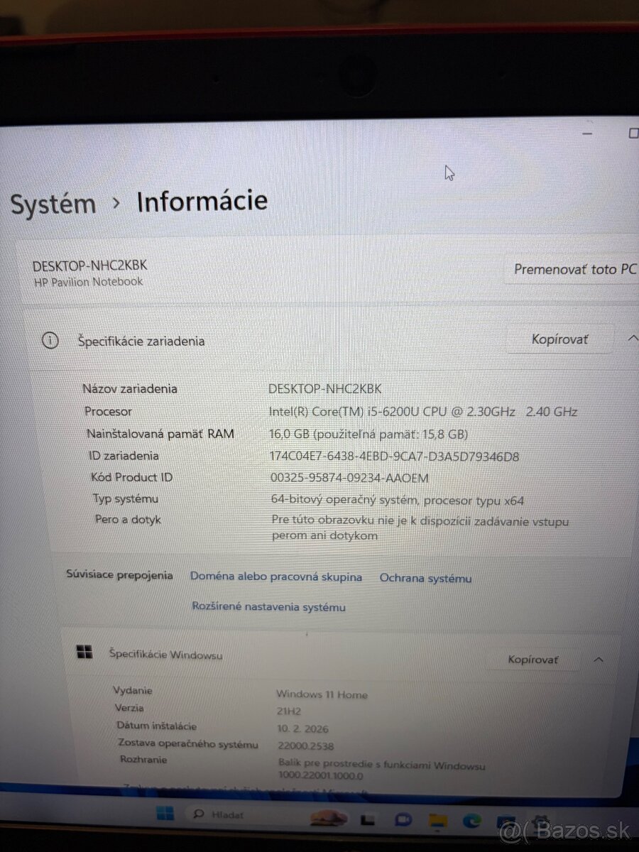 💻 Predám výkonný notebook HP – 16GB RAM + NVIDIA grafika - 8