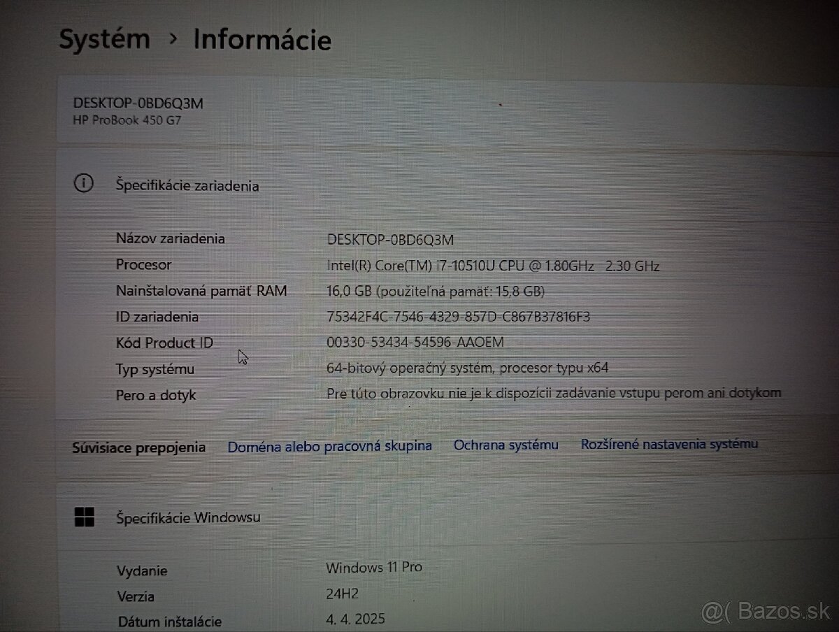 HP 450 G7 i7-10510 16gb -Ram,512gb -M2.hliníkový, - 8