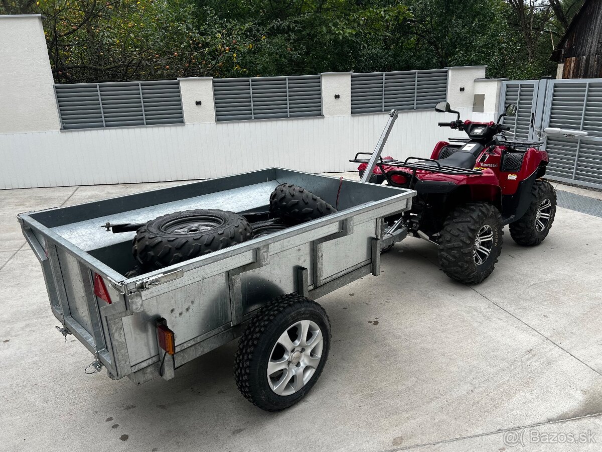 Kawasaki Brute Force 750+Výklopný Vozík+Radlica na sneh - 8