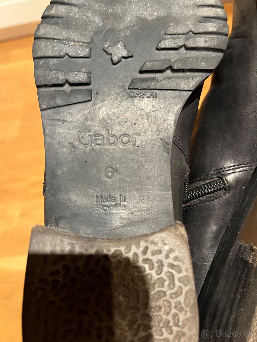 Čierne kožené čižmy Gabor - 8